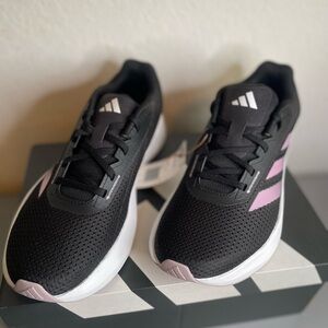 adidas Black Sneakers with Pink Accents
